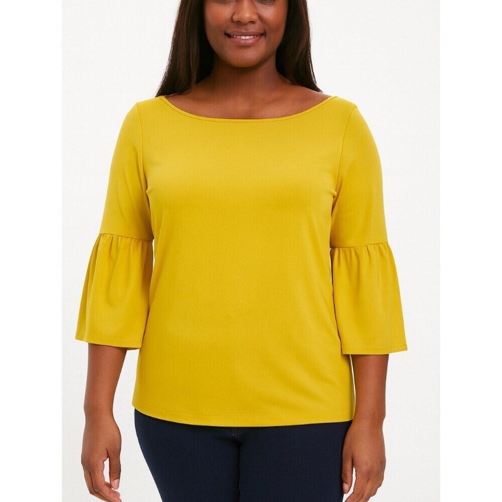 Banana Republic blouse loose fitting blouse Mustard yellow SZ S bell sleeve